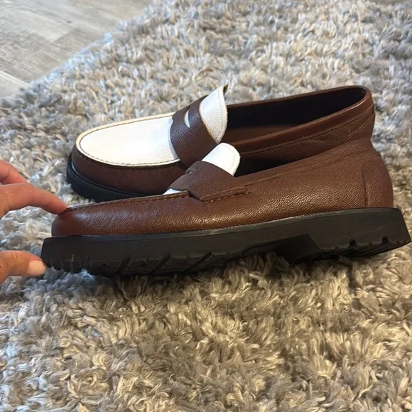 Cole Haan Brown and White Penny Loafers - Picture 3 of 7